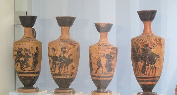 photo of view of Varnavas necropoly, Vranas, Greece.