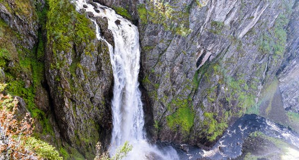 Photo of beautiful Vøringfossen waterfall in Norway.