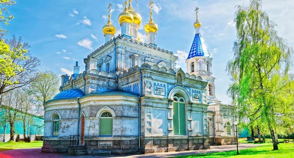 St Nicholas Orthodox Church in Ventspils, LatviaPhoto of Ventspils is a city in the Courland region of Latvia. Latvia is a country in the Baltic region.