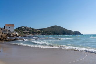 A view of a mediterranean french beachand the sea - Sanary-sur-Mer
