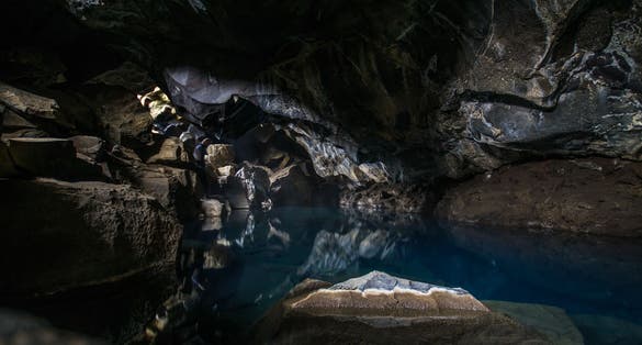 photo of view of Grjótagjá Cave - Reykjahlid, Iceland - May 2018. Reykjahlíð, Iceland.
