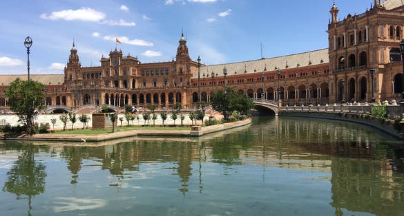 Photo of Plaza de EspaÃ±a in Seville Spain.