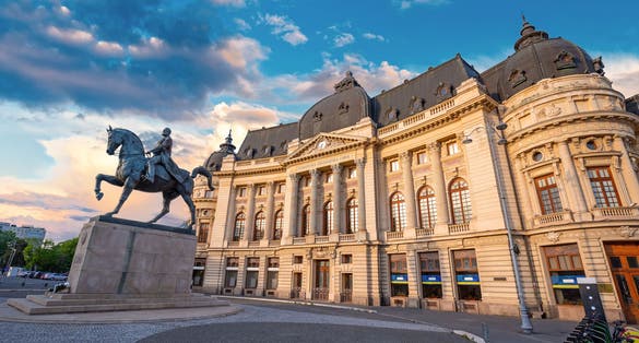 Calea Victoriei, The National Library. Romania, Bucharest.