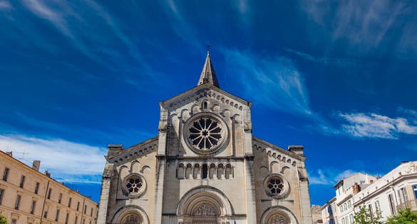 Photo of view at Eglise Saint Paul in Nimes, France.