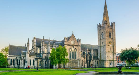 Photo of the St. Patrick's Cathedral in Dublin, Ireland.
