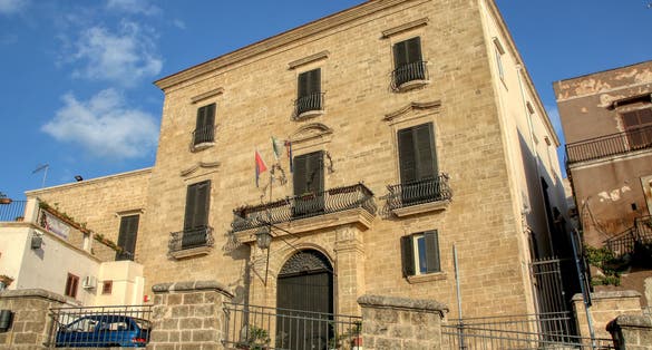 Exterior of Palazzo Pantaleo, 18th century building in the city of Taranto, Puglia, Italy