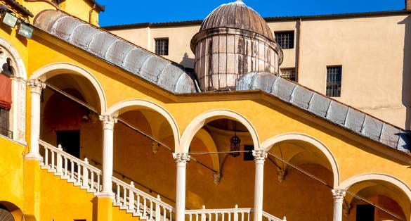 Scalone d'Onore in the Piazza del Municipio, Ferrara Italy.