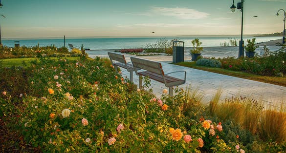 photo of view of Waterfront at the Lake Balaton in Siofok,Hungary. High quality photo.