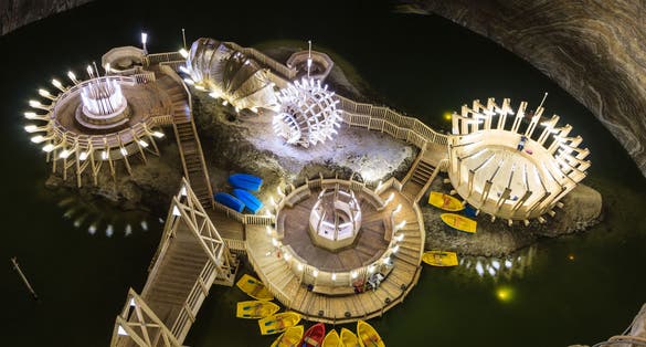 Photo of Salt Mine Salina Turda in Romania.