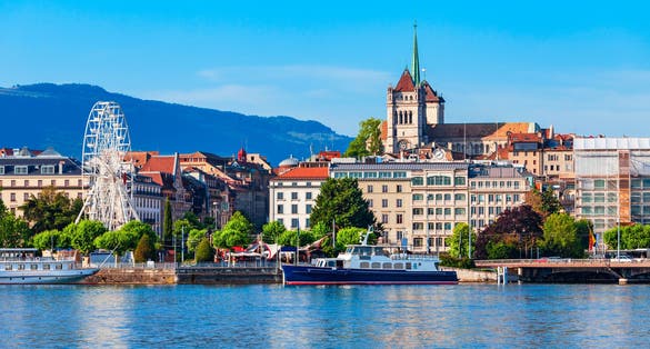 Photo of Geneva city panoramic view, Switzerland.