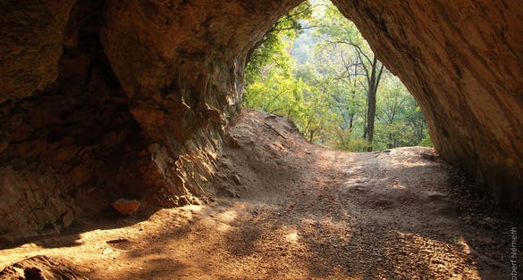poto of view of Istállós-kői Cave in a protected area in the Bükk National Park, Hungary.