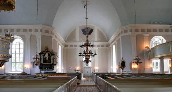 Interior of Pedersöre Church, Finland.