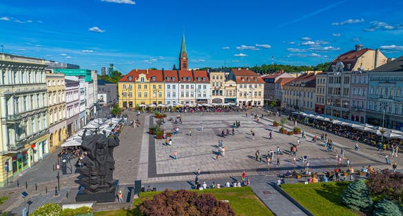 Market Square in Bydgoszcz, Poland.