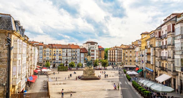 Photo of Virgen blanca square at vitoria, spain.