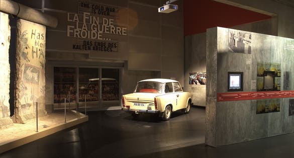 The Cold War area of ​​the Memorial routes, with an East German Trabant