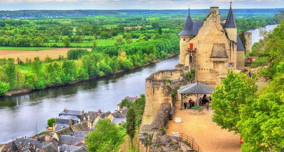 Chateau de Chinon in the Loire Valley, France. UNESCO world heritage site