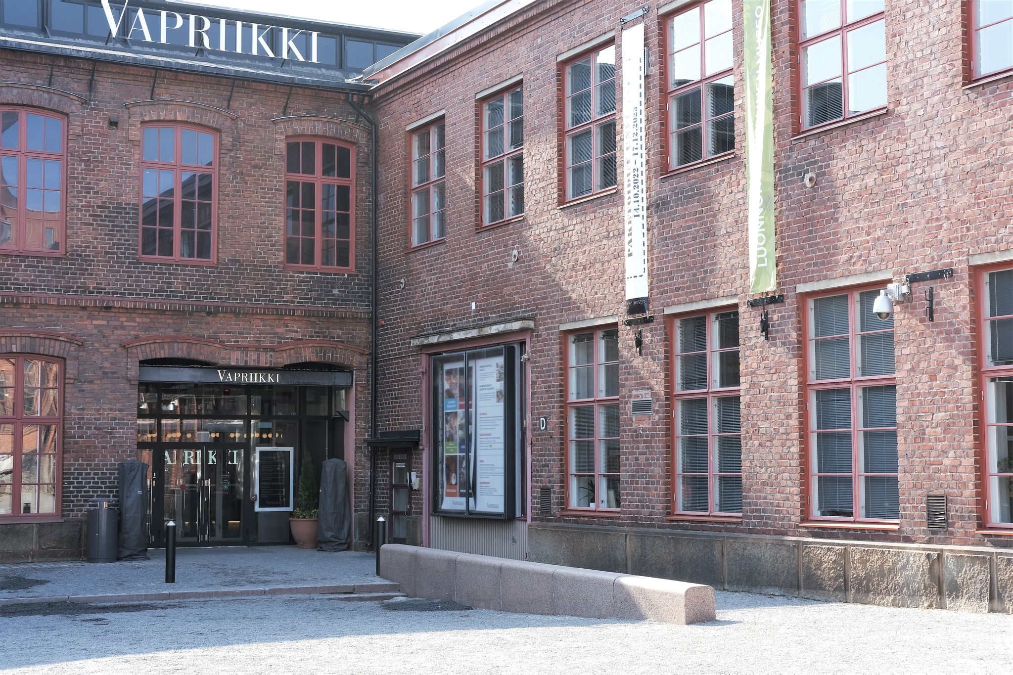 Photo of the view on the building entrance of the Vapriikki museum center, Tampere, Finland.
