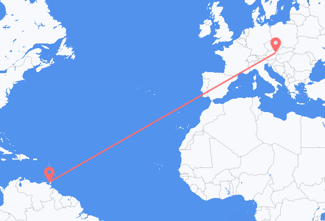 Port of Spain to Vienna