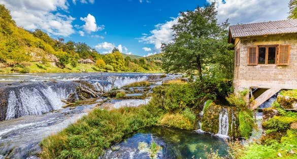 Photo of Strbacki Buk waterfall ,border between Croatia And Bosnia And Herzegovina, Europe.