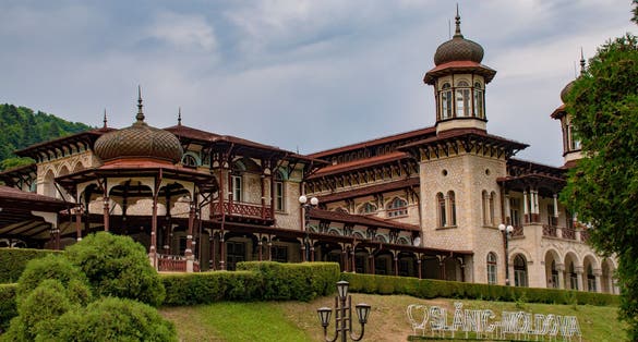 photo of view of Old Castle Casino at Slanic Moldova, Bacau County,Romania.