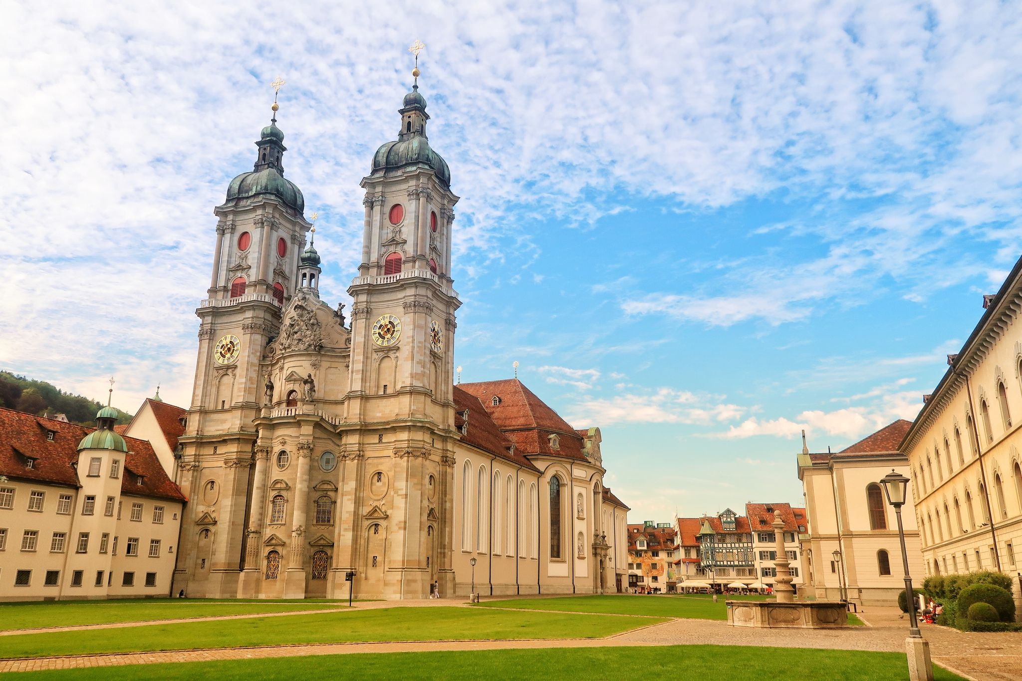 photo of  view of St. Gallen Cathedral is a Roman Catholic church in the city of St. Gallen, Switzerland.