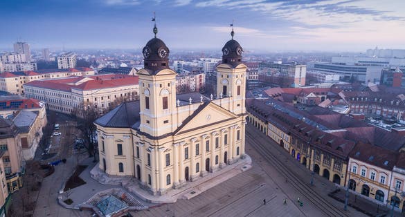 photo of view of Debrecen, Hungary, view of the city center, beautiful city landscape, Debrecen, Hungary.