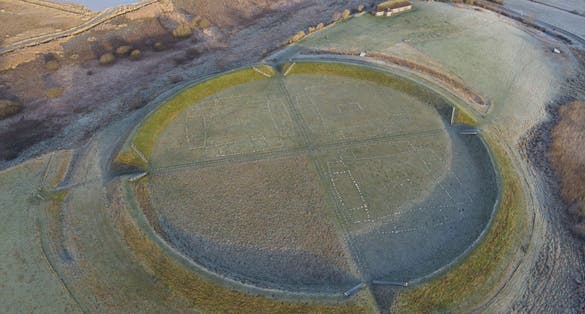 Photo of aerial view of Vikingecenter Fyrkat, Denmark.