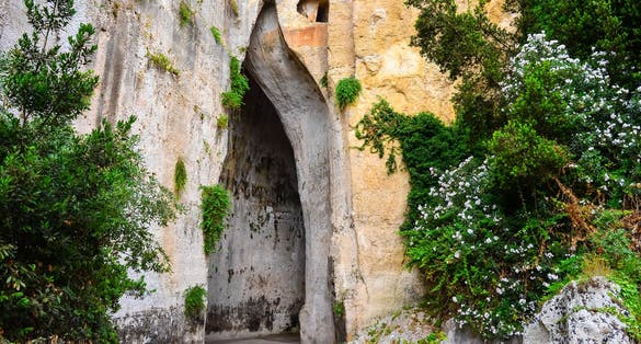 Limeston cave called Ear of Dionysius (Orecchio di Dionigi) on Sicily, Italy.