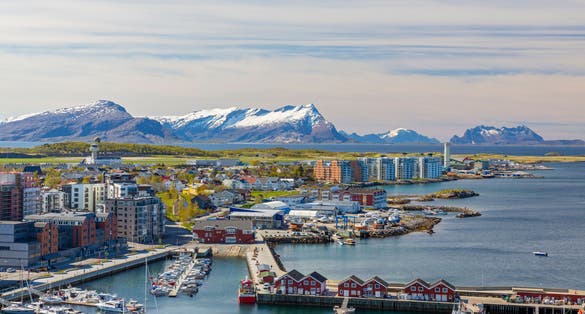  Aerial View Norwegian City Bodo , Norway.