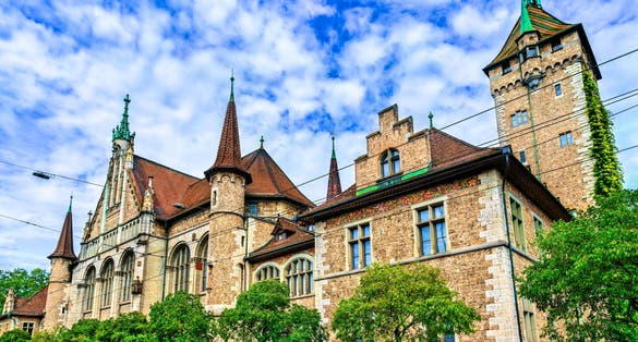 Photo of Swiss National Museum or Landesmuseum in Zurich, Switzerland.
