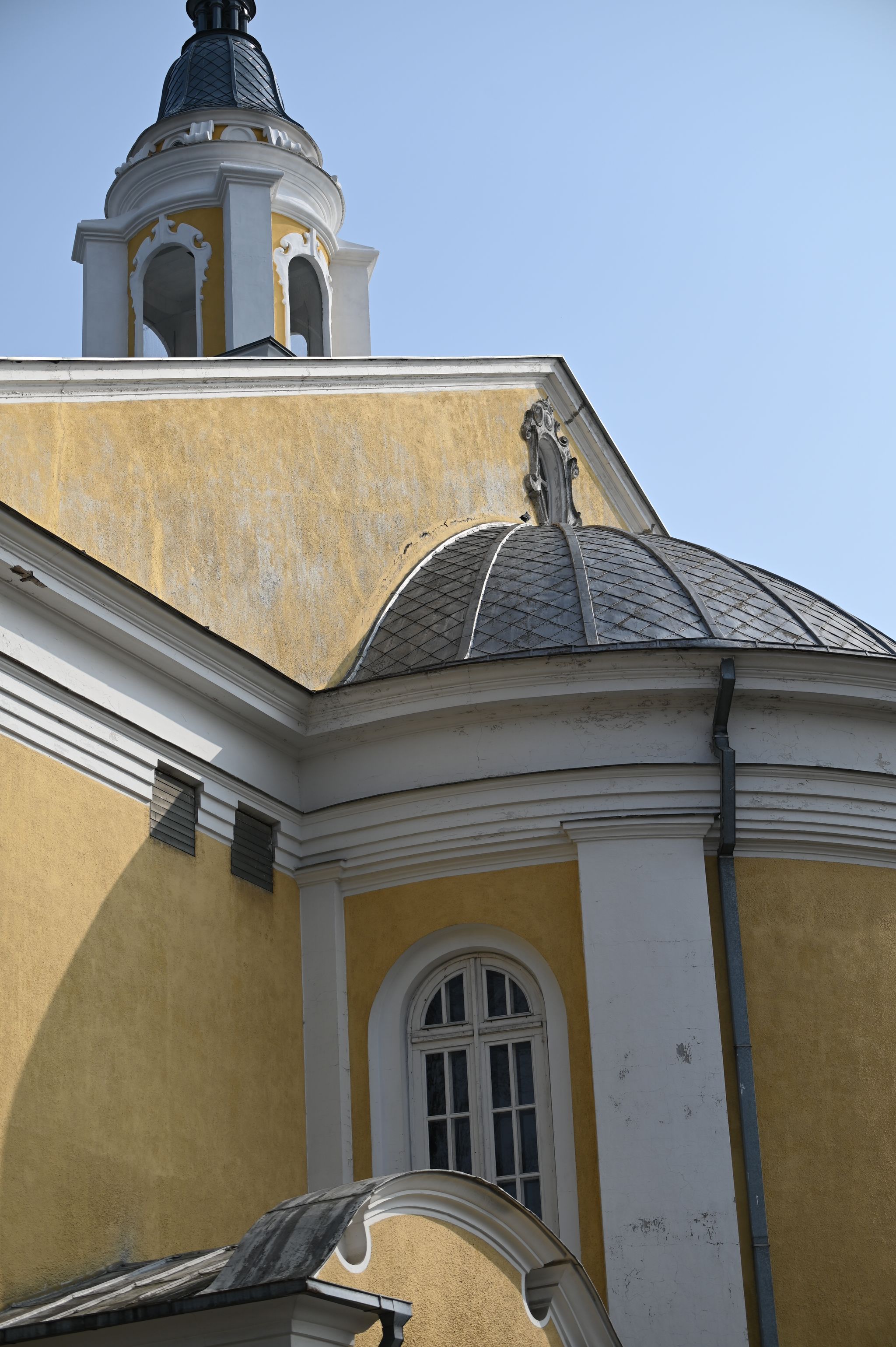 Lithuania, Panevėžys, Catholic Cathedral, fragment of the facade.