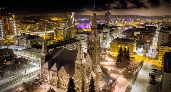 Tampere Cathedral (Tampereen tuomiokirkko in Finnish) is a Lutheran church in Tampere, Finland. The cathedral was built between 1902 and 1907 in national romantic style