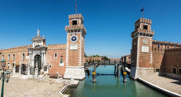 photo of view Panorama picture of The Arsenale in Venice Italy.