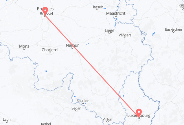 Luxemburg nach Brüssel