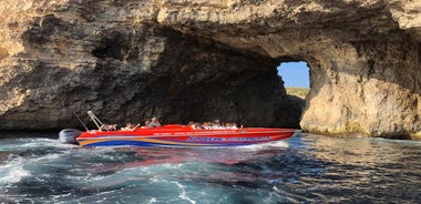Sliema: Powerboat to Comino Caves & Blue Lagoon with a Swim