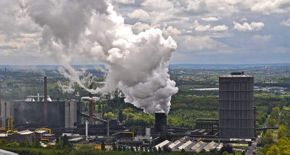 photo of view of Industry in the city of Bottrop, Germany.