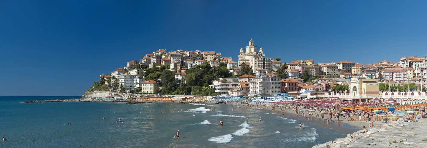 the beautiful Ligurian town of Porto Maurizio,Imperia during summer