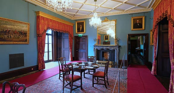 Photo of Ornate dining room, Kilkenny Castle, Ireland.
