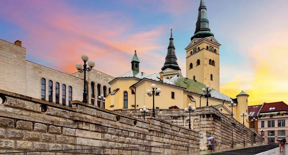 photo of view of Zilina - Trinity Cathedral, Slovakia.