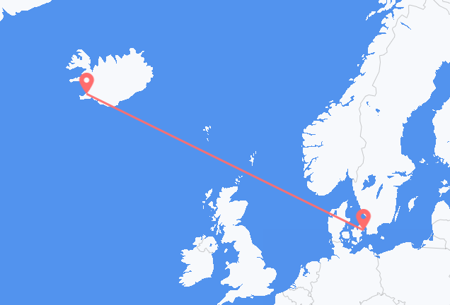 Copenhagen to Reykjavík
