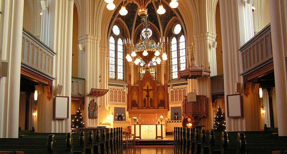 photo of inside Umeå City Church in Umeå, Sweden.