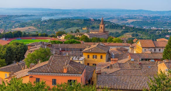 photo of Aerial view of Perugia from Rocca Paolina, Italy.,Perugia Italy.