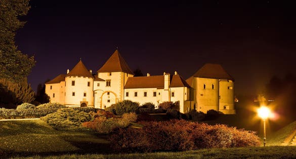 Varazdin, Croatia - Baroque town of Varazdin old citadel night view, Croatia,  Varazdin is famous tourist destination in northwestern part of Croatia.