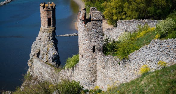 Devin Castle Fortified Walls Rocks Danubia