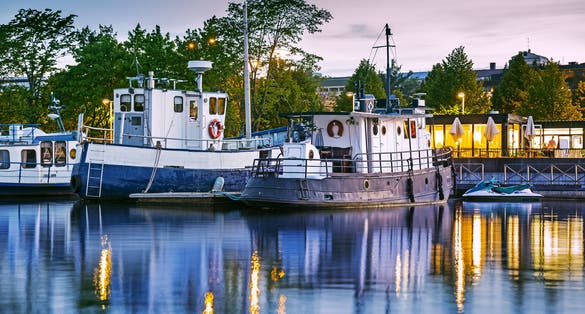 Photo of Jyvaskyla harbor at summer night, Finland