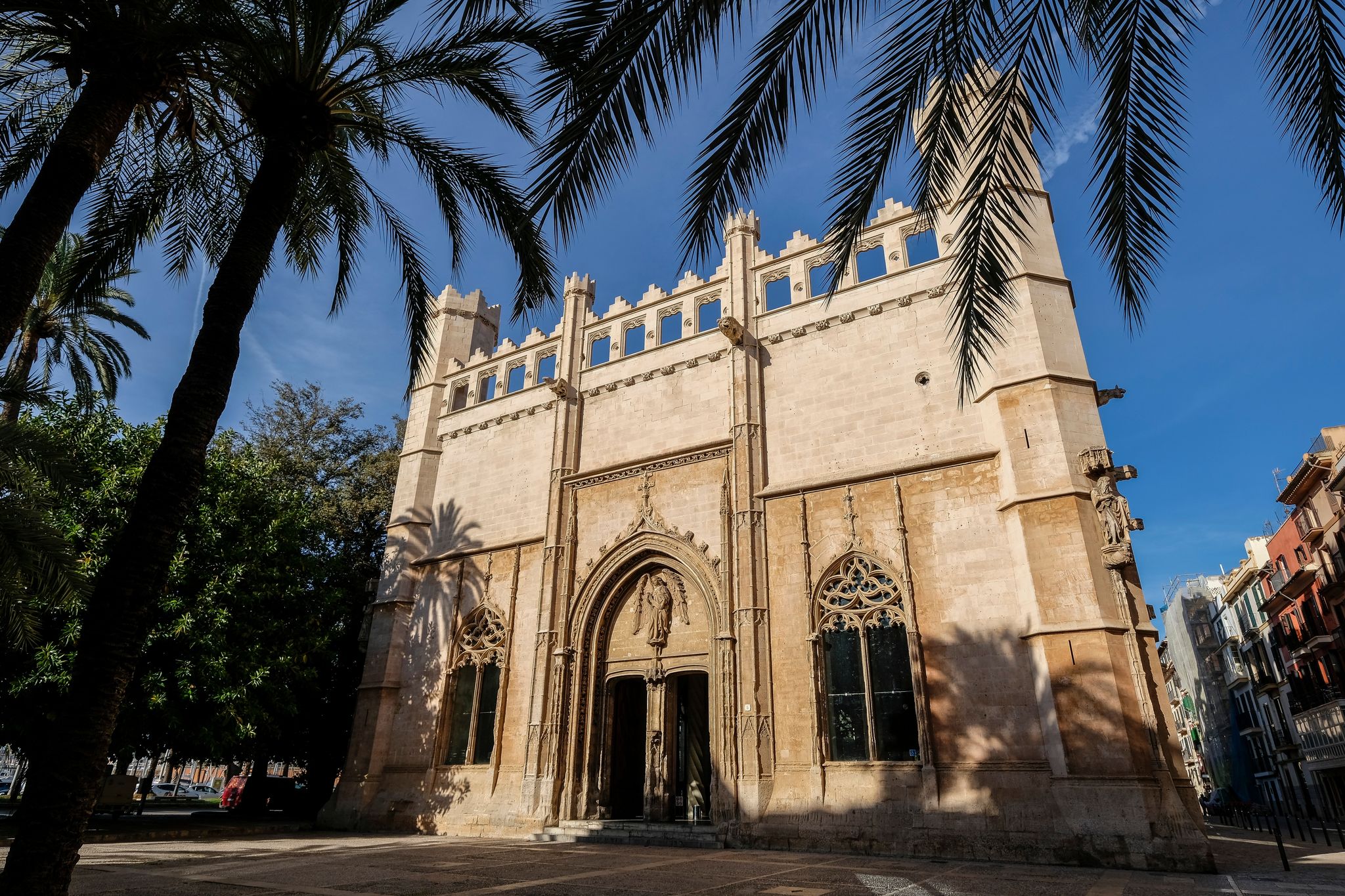 photo of Lonja de Palma, Sa Llotja, masterpiece of Gothic architecture in Majorca, former College of Merchants, Majorca, Balearic Islands, Spain.