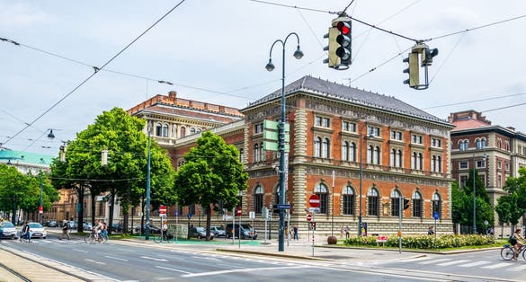 Photo of the view of the Austrian Museum of Applied Arts in original MAK .