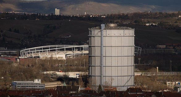 photo of view of Gaskessel Stuttgart-Gaisburg (MAN), stillgelegt am 31. August 2021, Germany.