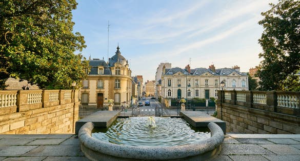 Photo of entrance of thabor park, Rennes city, Brittany, France.
