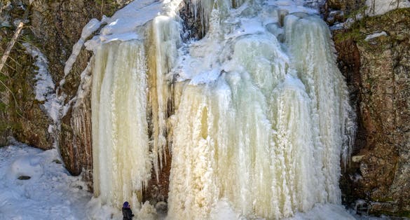 Photo of Hitonhauta the gorge formed during the Ice Age. It is 800 meters long, walls are 10-20 meters high and width 30-40 meters, Laukaa, Finland.